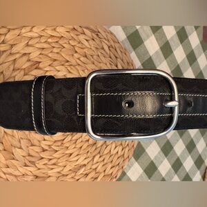 Coach Black Belt with Silver Buckle